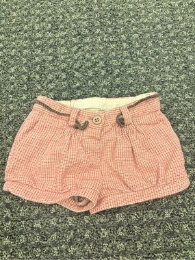 Zara BabyGirl Red & Cream Houndstooth Shorts with Belt Size 2-3 Years (98 cm)
